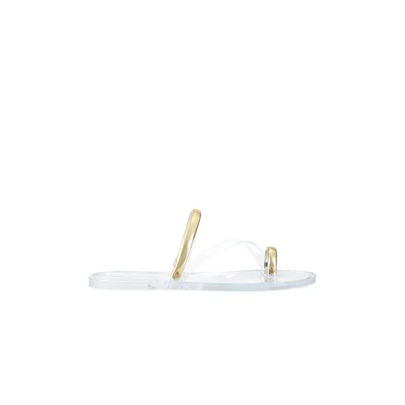 Like new Steve Madden Fuze Flat in Clear sandal open toe strappy - Picture 9 of 9